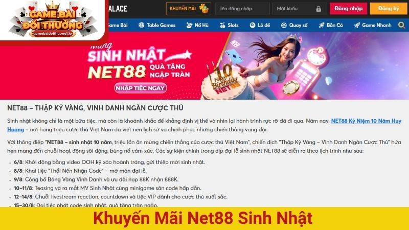 Khuyến mãi Net88: Bùng nổ ưu đãi, nhận thưởng khủng mỗi ngày