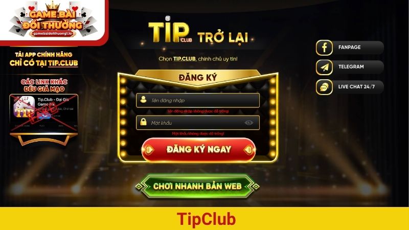 TipClub – Review về cổng game đổi thưởng nạp rút siêu tốc